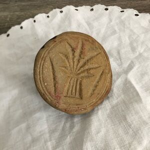 Vtg Baking Stamp with Wheat Design